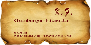 Kleinberger Fiametta névjegykártya